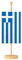 Vispronet® Tischbanner Griechenland Nationalfahne Set ✓ Fahne & Ständer ✓ Kordel-Rand