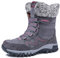 AARDIMI Warm Gefüttert Winterschuhe Damen Schneestiefel Wasserdicht Outdoor Trekking Wanderschuhe Gr. 35-42 (Grau, 39 EU)