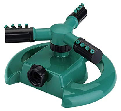 BOZONLI Garden Sprinkler, Water Sprinkler, Automatic Lawn Sprinkler 360 Degree 3 Arm Rotating Sprinkler System for Watering Gardens Lawn Plants Flowers Veggies Seeds and Kids