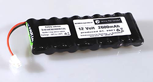 Ersatz-Akku geeignet für Rollladensteuerung NiMH Varta AA 12,0 V / 2600mAh - Geeignet für Dachfenster, Rollladen, ROTO ZEL 12V/2,1 Ah WDT-S RT2 SF G2 G3 G4 Roto Akku. Mit ca. 20% mehr Leistung!