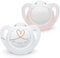 NUK Star Babyschnuller | 0–6 Monate | BPA-freie Silikonschnuller | pink | 2-teilig