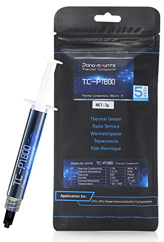PANO-MOUNTS 18W/m•K 3g Thermal Paste, High Performance Thermal heatsink Compound CPU, for Cooling PC GPU, PS5, Laptops Graphics Cards and Other Processors
