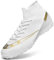 ASOCO DREAM Scarpe da Calcio Uomo Professionale Scarpe da Calcetto Erba Sportivo All'aperto Teenager Scarpe da Allenamento,Bianco,35 EU