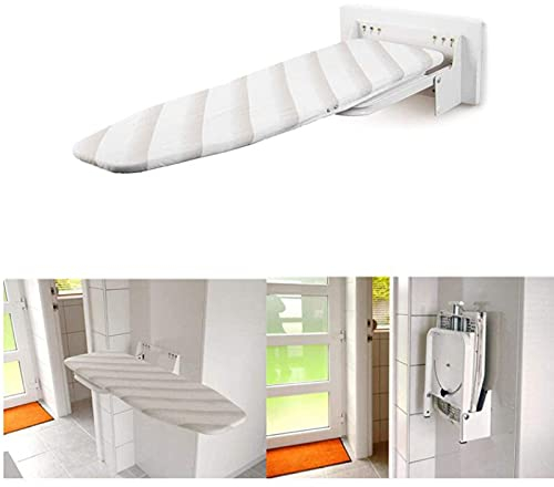 ZHOUHONG Hiding Ironing Board Compact Wall Mounted Ironing Board,Fold Away Ironing Board with Heat Resistant Cover For Home House Held Laundry ,Space-Saving 180° Swivel Folda(Size:Wall Mounted)