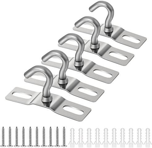 RosewineC 5 Pack Ceiling Hook, 68mm Heavy Duty Ceiling Light Base Plate Chandelier Hook Screws Mount Heavy Duty Iron Galvanized Pendant Fitting for Lamps Ceiling Fans Flower Basket Decoration Holder