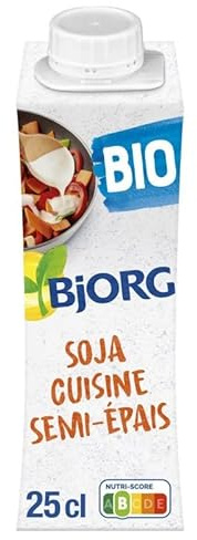 SOJA CUISINE SEMI ÉPAISSE BIO 25CL, BJORG, LOT DE 5