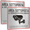 Cartello Area Videosorvegliata Alluminio Spazzolato 15x15 cm, Cartello Videosorveglianza Adesivo Cartello Area Videosorvegliata a Norma GDPR, Protezione UV, Impermeabile, Antiruggine, Con fori