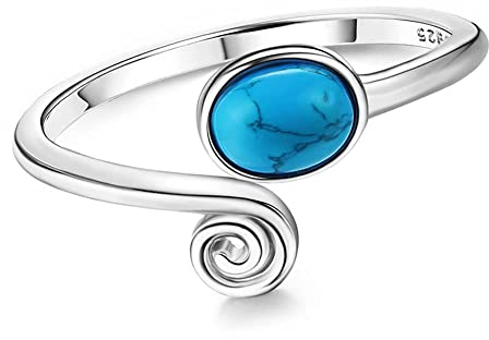 Krfy 925 Silber Zehenringe für Damen Verstellbare Wickel Offener Manschettenring Türkisfarbene Keltische Knoten Vintage Band Zehenring für Männer Damen Mädchen