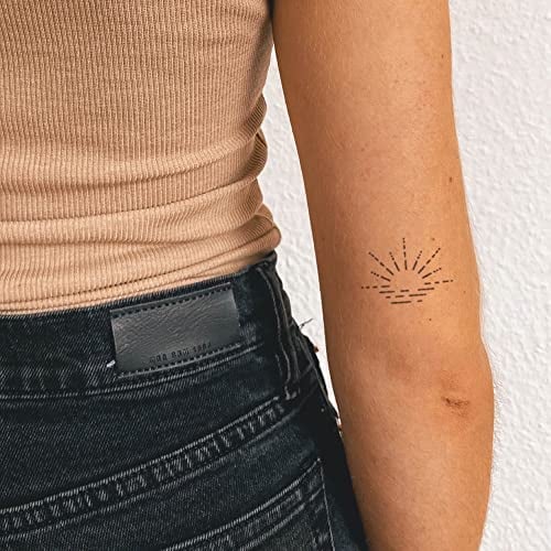 Inkster® Sonnenuntergang Tattoo | Temporäres Tattoo mit EU-Kosmetikzertifizierung | wasserfest + vegan | revolutionäres 2-Wochen-Tattoo | Fake Tattoos und Klebetattoos für Erwachsene
