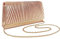 Milky Way Pochette plissée à paillettes pour femme, sac à main pour mariage, bal de fin d'année, pochette élégante à paillettes, rose gold