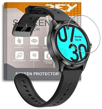 REY 6X Protector de Pantalla para MOBVOI TICWATCH Pro 5, (Pack 6)