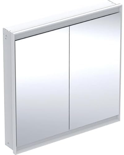 Keramag Geberit ONE Spiegelschrank mit ComfortLight, 2 Türen, Unterputzmontage, 75x90x15cm, 505.802.00.; Farbe: Aluminium eloxiert