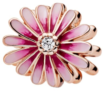 Feitery Gänseblümchen rosé-vergoldet Charms Armband Valentinstag Bead Charm für Damen