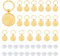 DICOSMETIC 20 Sets Blanko Cabochon Schlüsselanhänger Goldene Legierung Anhänger Cabochon Fassungen Glas Cabochons DIY Blanko Kuppel Schlüsselanhänger Herstellungsset Für Fotoharz