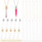 PH PandaHall 16 Sets Vial Pendant Glass Vial Necklace, Golden Platinum 16Pcs Chains Necklace Tiny Clear Bottle Hourglass Memory Wish Bottle Empty for DIY Beads Perfume Hair Jewellery Making