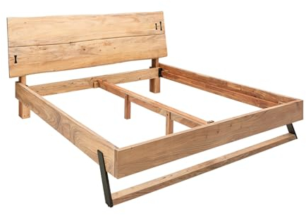 Massivholz Bett Amazonas - 180x200cm - Natur - Akazie mit Baumkante Doppelbett Holz Bettgestell modern