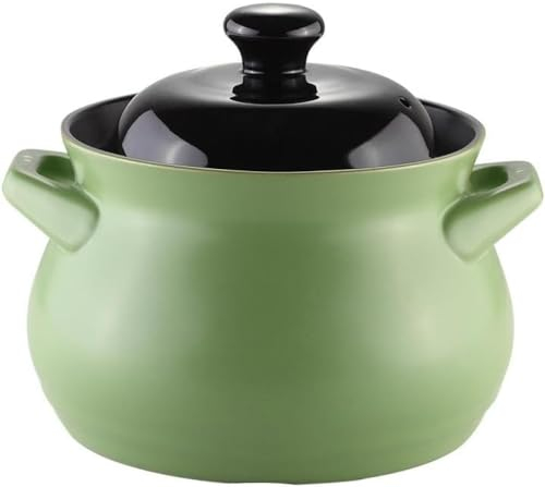 Large Pots Casserole Dish with Lid,Double Handle Lid Pure Ceramic Tureen Soup Ceramic Round Dish Casserole/Clay Pot/Earthen Pot/Ceramic Cookware/-B