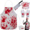 Purple Star Adult Male Butcher Costume - Horror Bloody Apron, Gloves, Headband, Knife, Stickers for Halloween Party Prop