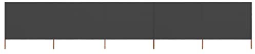 Homgoday Paravent mit 5 Paneelen aus Stoff, 600 x 80 cm, Anthrazit, Möbel, Sichtschutz für den Außenbereich, Balkon und Garten, Trennwand für den Außenbereich
