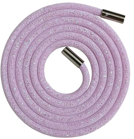 Jamron EIN Stück 6MM Glitzer Strass Seil Eingewickelt in Netz Ersatz Kordelzug für Hoodie Jogginghose SN0707247 Violett