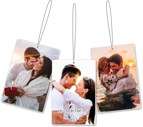 Personalisierter Auto-Lufterfrischer – YATEDIY Kundenspezifischer doppelseitiger Duft, Lufterfrischer mit Bildern, geeignet für Auto-, Kleiderschrank- und Badezimmerbehänge (rechteckig, einteilig