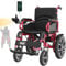 VOCIC V56 Rollstuhl Elektrisch Faltbar Leicht 30KM,500W Stabil Elektrischer Rollstuhl bis 150KG,Outdoor Elektrorollstuhl mit 40CM Gummi Luftbereifung,Leicht zu transportieren,5 Jahre Support|Rot
