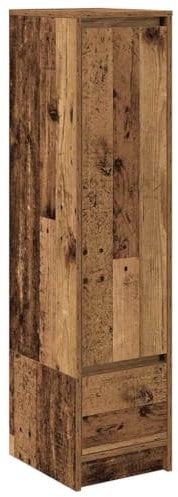 vidaXL highboard old wood 29.5x34x119.5 cm - engineered wood storage cabinet with adjustable door for living room/dining area