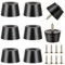 Lnngub 8 Pcs Rubber Feet for Cutting Board,Cutting Board Feet Non Slip Cutting Board Legs Screw On Rubber Feet Black Cutting Board Feet with Stainless Screws for Furniture Appliances,0.51H X 0.78 D