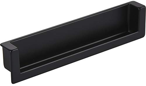 Muschelgriff Syrakus LA 128 Einlassgriff mit Einlassmaß 134x26,2mm, Zinkdruckguss schwarz matt