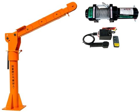 OZBME Grue à manivelle/Petite Grue électrique, Grue Domestique montée sur véhicule 12 V, 24 V, 220 V, palan de Levage monté sur Camion (Couleur : treuil électrique 500 kg 12 v) (800 kg 12 v B)