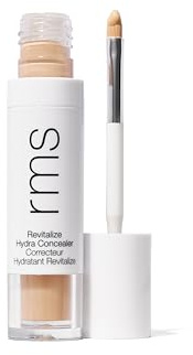 RMS Beauty Revitalize Hydra Concealer, Medium Coverage Hydrating Liquid Complexion Perfector, Skincare-Infused Lightweight and Creaseproof with Built-In Brush Applicator (CN03)