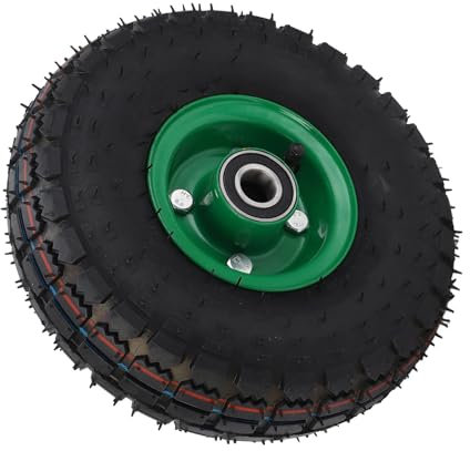Walfront Pneus de Brouette en Caoutchouc de 10 Pouces 4.10/3,50-4 Roues de Chariot de Jardin Gonflable pour Chariot de Jardin 6204 Portage de Bande de Roulement sans Glissement pour