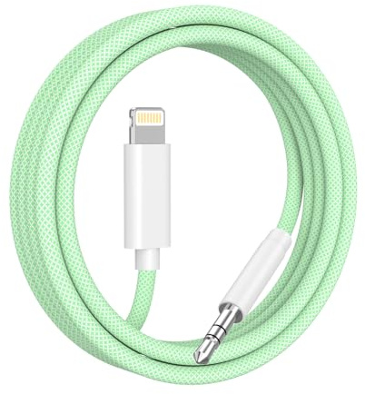 Cordon auxiliaire pour iPhone, [Apple MFi certifié] tissé Lightning à 3,5 mm câble AUX pour stéréo de voiture à domicile, haut-parleur, casque,câble audio pour iPhone 14 13 12 11 Pro XS XR X 8 7