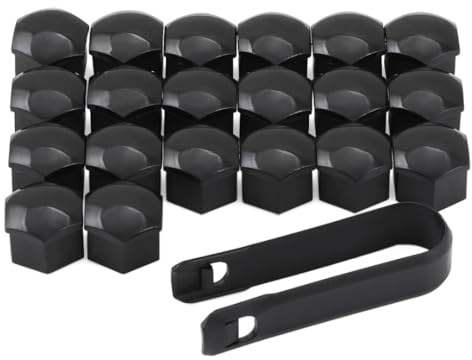 Zuphte Cache Vis pour VW Golf Polo Tiguan Passat Touran Scirocco Beetle, Cache-moyeu de Roue de Voiture 17 mm (Noir)