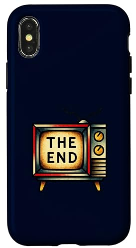 Retro TV The End Vintage Television Old School Movie Tattoo Coque pour iPhone X/XS