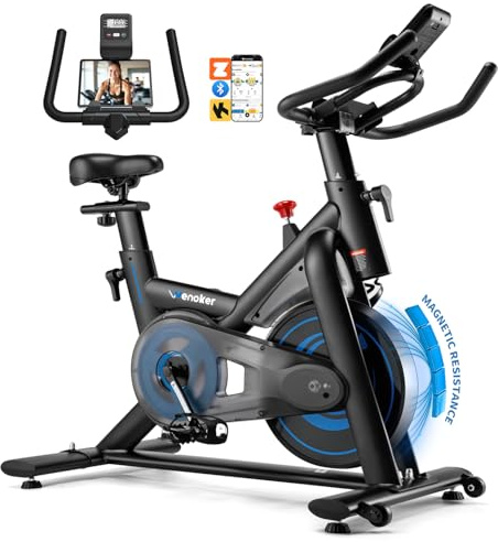 Wenoker Heimtrainer Fahrrad mit App,Leises Ergometer Hometrainer Fahrrad mit Magnetwiderstand