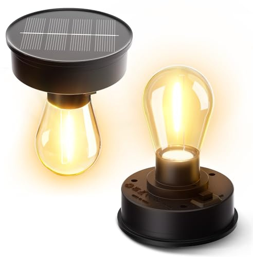 BUCASA Garten Solarleuchten Ersatzteile, 8cm Solarleuchten Ersatz Top mit Heller LED-Glühbirne, Solarbatteriekaste Ersatzdeckel Solarpanel für Solarlampen Solarlaterne Garten DIY Deko