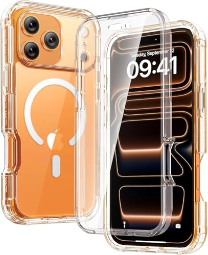 Diaclara für iPhone 17 Pro Max Hülle mit MagSafe, 360 Grad Vollschutz Schutzhülle mit Integrierter Displayschutzfolie und Kameraschutz, Stoßfeste Handyhülle für iPhone 17 Pro Max 6,9 Klar