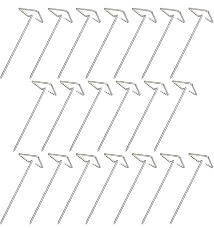Imtrub Brochettes en Métal - Piques Verticaux Réutilisables pour Grill | 20 Pièces Set Brochettes Air Fryer Barbecue Kebab - Pour Poulet Steak Légumes Saucisse Fruit Bacon Camping Cuisine Pique-nique