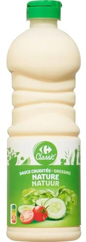 CARREFOUR CLASSIC' - Sauce Crudités Nature - Recette à la Moutarde de Dijon - la bouteille de 50cL - Le Lot De 4