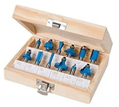 Silverline – Set mit 12 Bohrern für Oberfräse TCT 1/4 Zoll – 792084 – Silverline