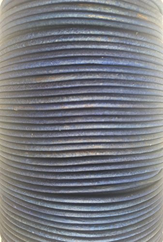 Hollis 2mm Round Quality Real Cows Leather Antique Blue Leather Cord Jewellery Making Cord Thread Wire String Thong (2 Metre)