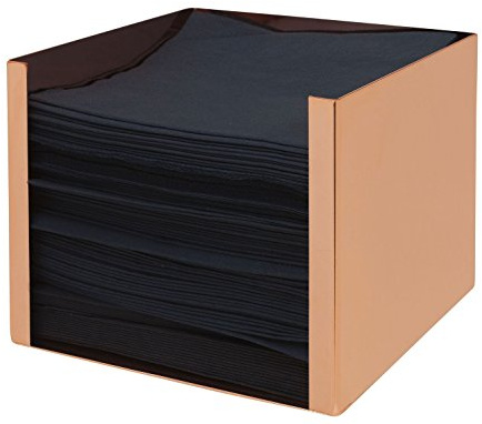 Beaumont Napkin Holder Copper Plated, Stainless Steel, Easy to Clean, 130mm Width, Keeps Napkins Organised, for Restaurants, Cafés, and Bars | Easy-to-clean design keeps napkins organised and accessible in busy restaurants, cafés, pubs, and bars.