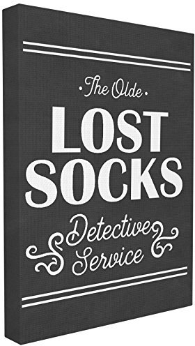 Stupell Industries Olde Lost Socks Detective Service gespannte Leinwand Wandkunst