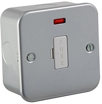 Knightsbridge Metal Clad 13A Fused Spur Unit with Neon Grey M6000N