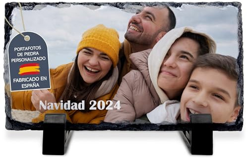 Portafotos de Piedra Personalizado con Foto y Texto. Fotos Personalizadas Regalo. Marco de Fotos Personalizado. Regalo Personalizado Día del Padre. Fotos Personalizadas Originales. 12x22cm PANORÁMICA