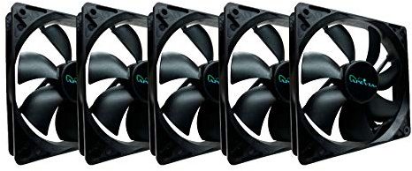 APEVIA CF514S-BK 140mm 4pin Molex & 3pin Motherboard Black Silent Case Fan (5-pk)