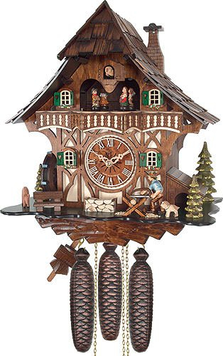 Kuckucksuhr 8-Tages-Uhrwerk Chalet-Stil 35cm von Engstler