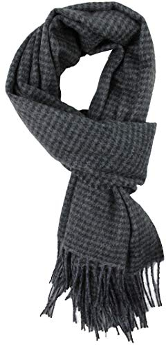 Rotfuchs Kaschmirschal Webschal Winterschal Herrenschal Hahnentritt 47 x 175 cm in anthrazit made in Germany