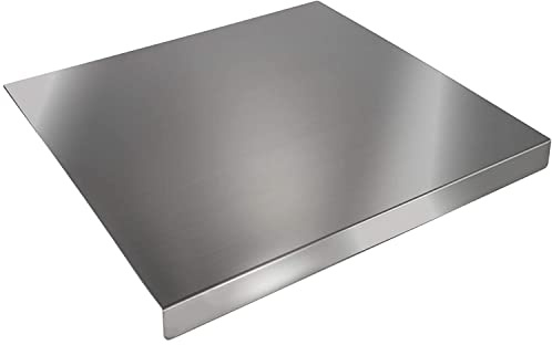 ZeroInox Professionelles Schneidebrett aus Edelstahl (alle Größen), Arbeitsplatte für Küche, große Verwendung zum Kneten von Brot, Pizza, Wurst, Anti-Rutsch, 50 x 50 cm